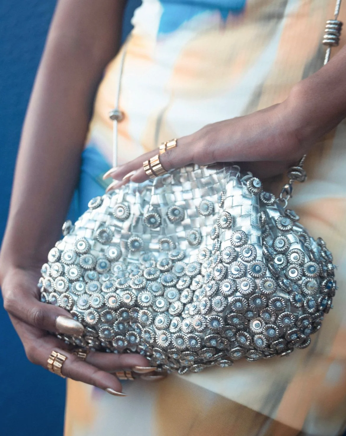 Auryn Sling Bag In Light Chrome - Image 5