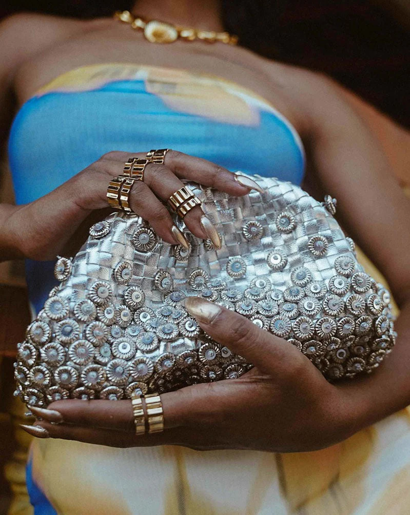 Auryn Sling Bag In Light Chrome - Image 6