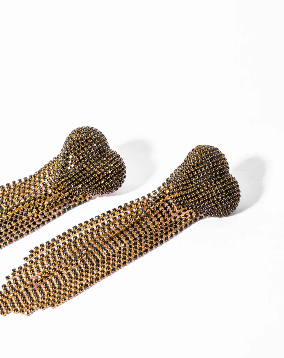 Eleanor Danglers In Charcoal Black - Image 4