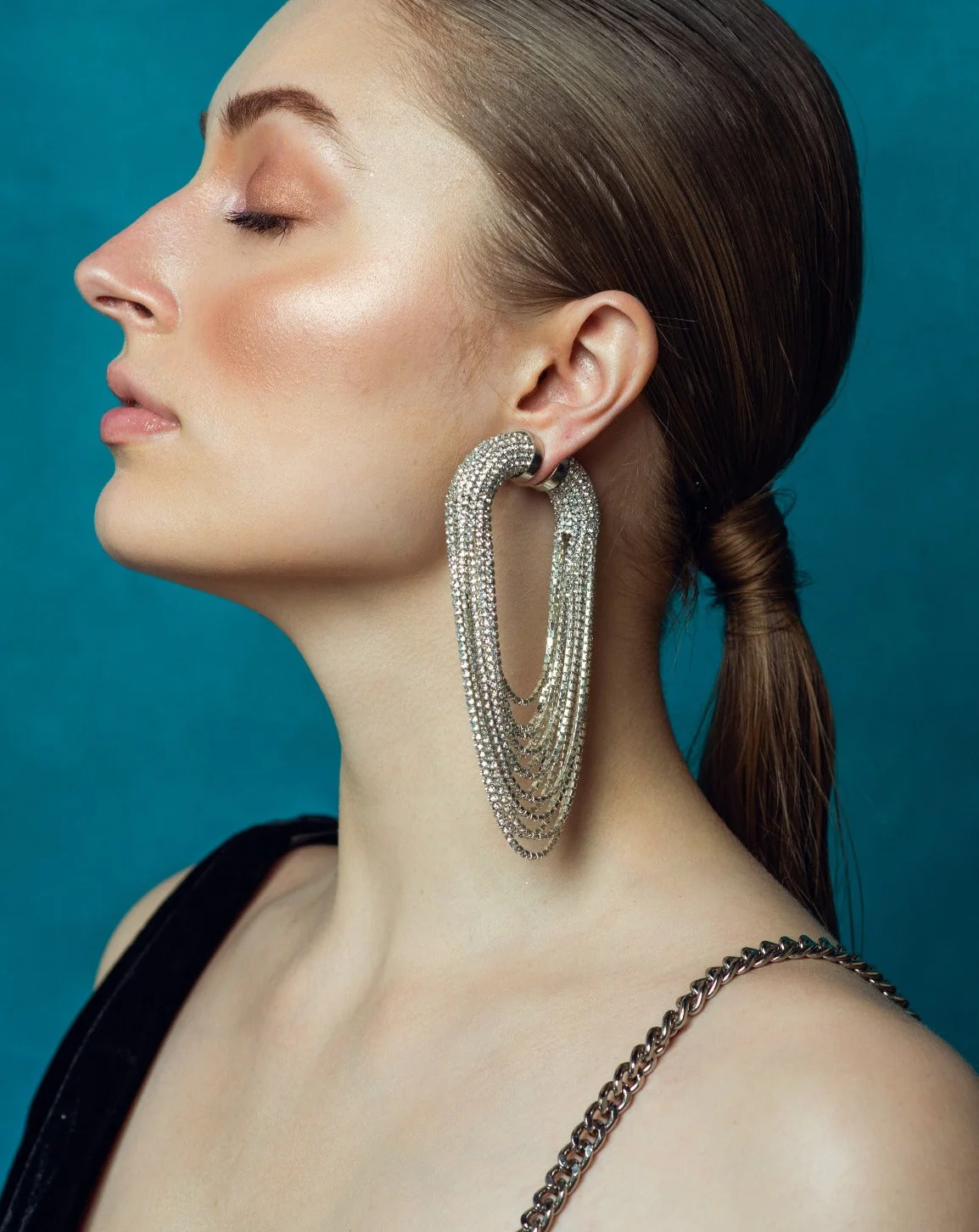 Infinity Fall Danglers In Sparkling White - Image 5