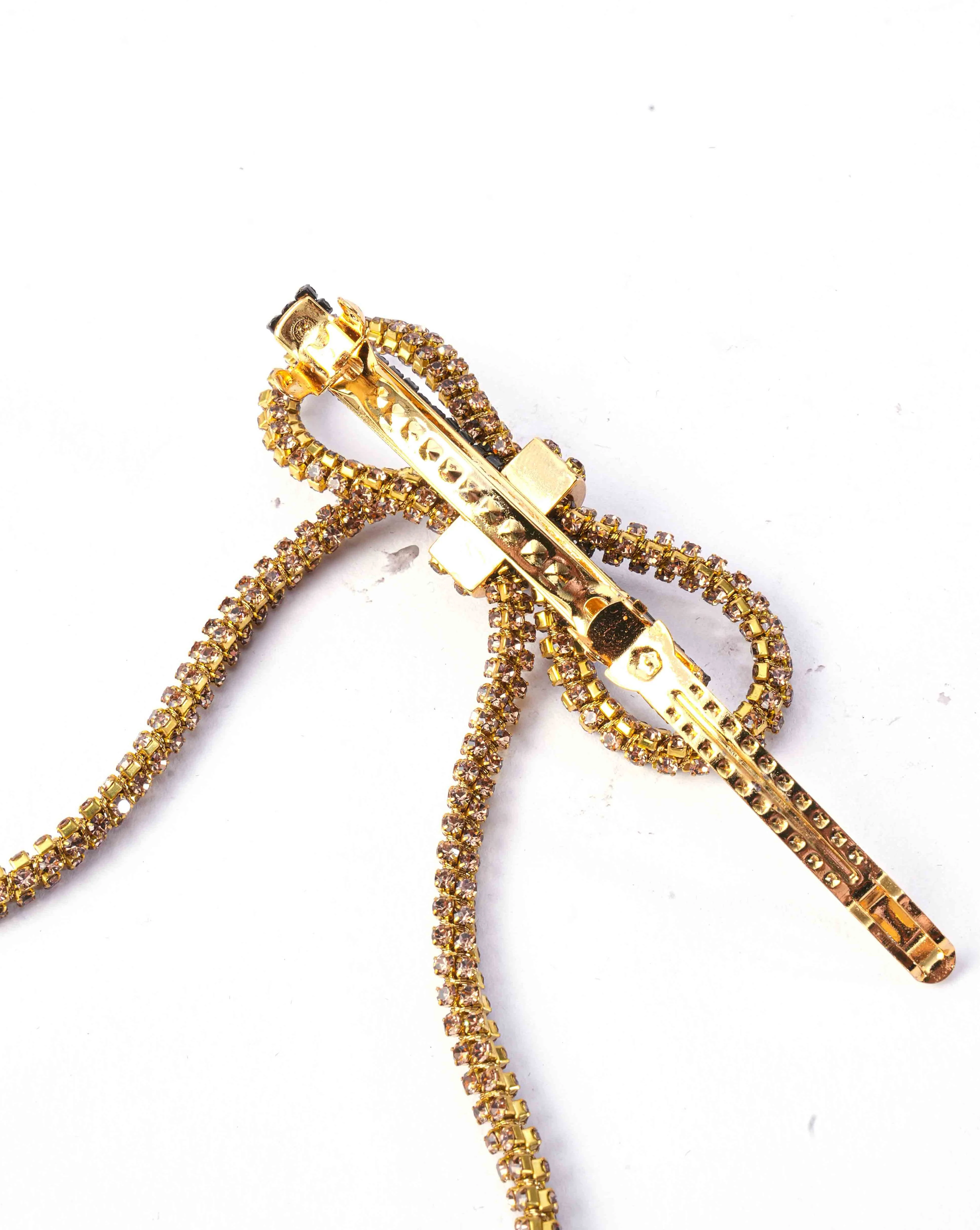 Liana Bow Barette Clip In Champagne Gold - Image 3