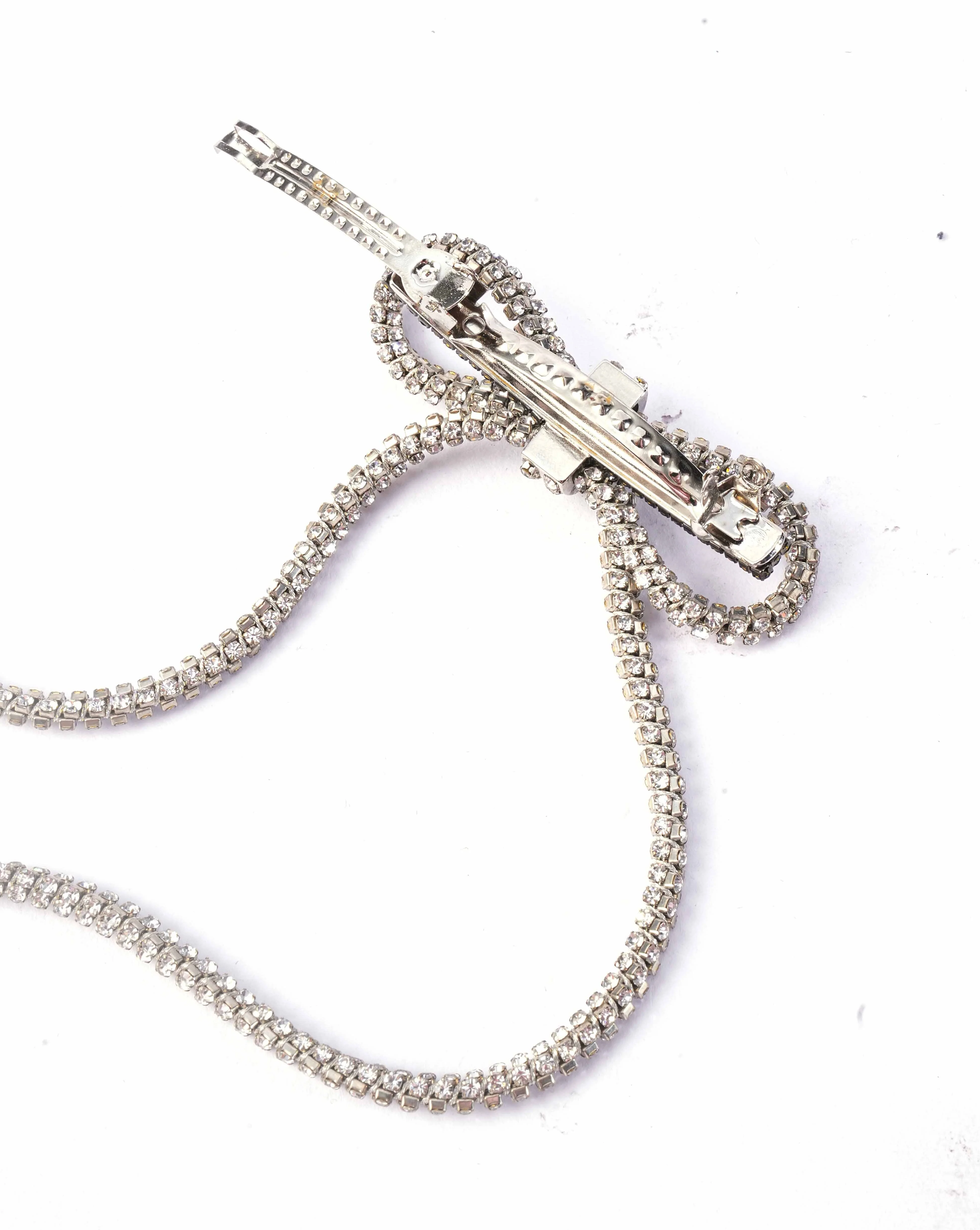 Liana Bow Barette Clip In Sparkling White - Image 3