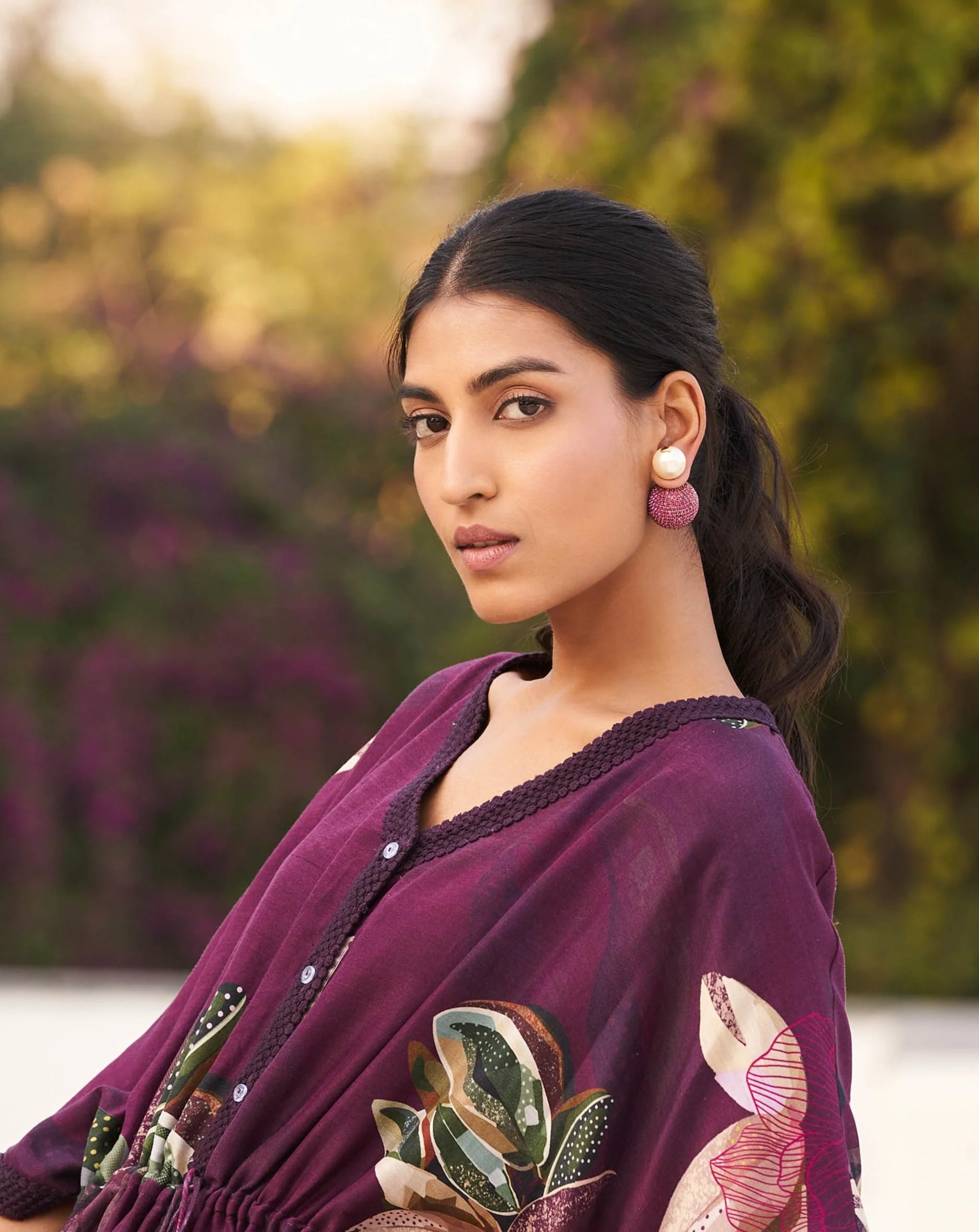 Mini Meteor Earrings In Ruby Red - Image 4