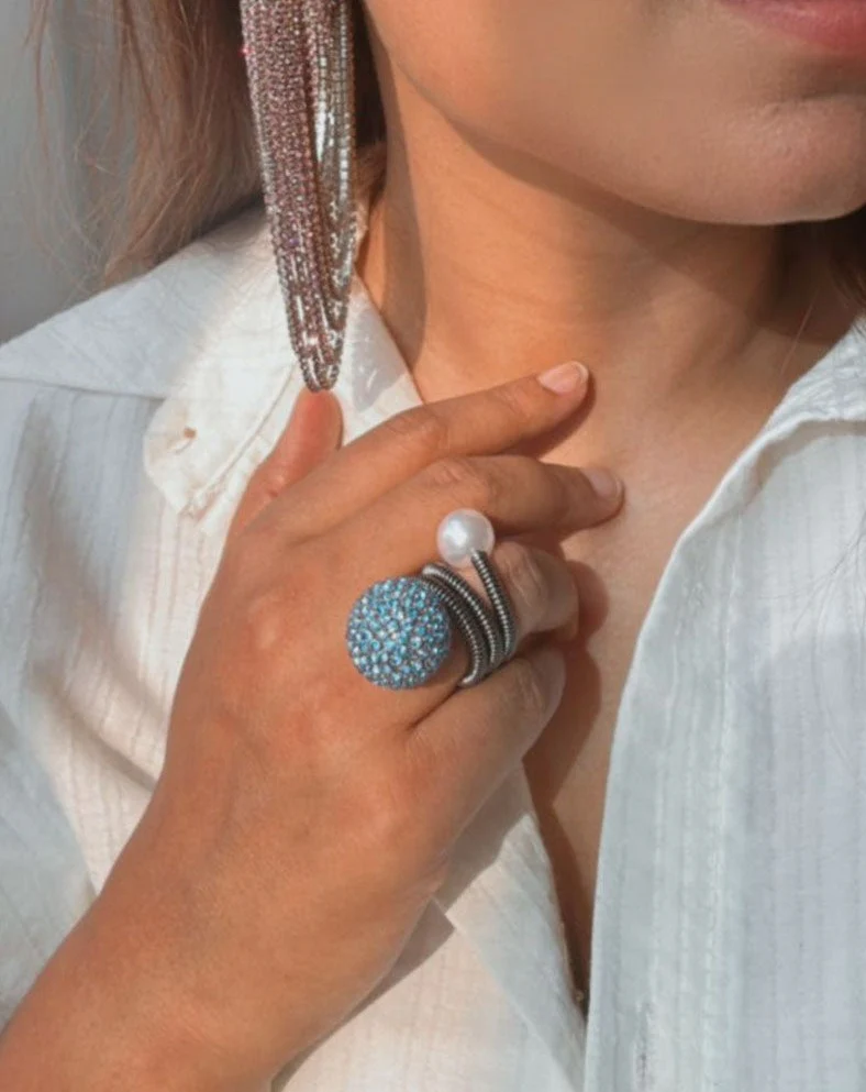 Orb Wrap Ring In Gunmetal - Image 5